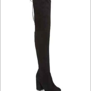 Steve Madden Norri Black Suede Thigh HighBoots 8.5